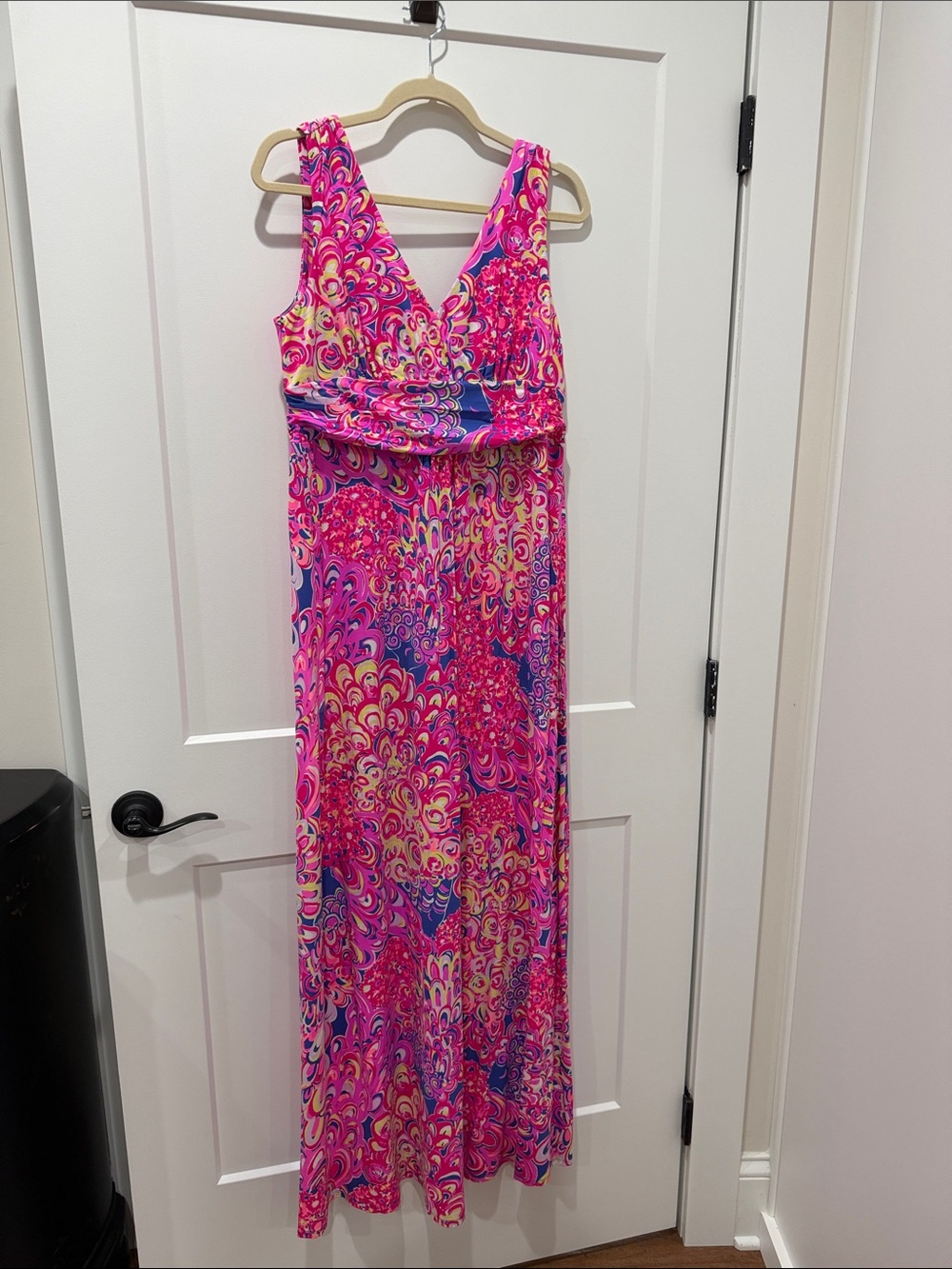 Lilly Pulitzer Iris Blue Pop Up Lilly’s Lagoon Sloane Maxi Dress XL